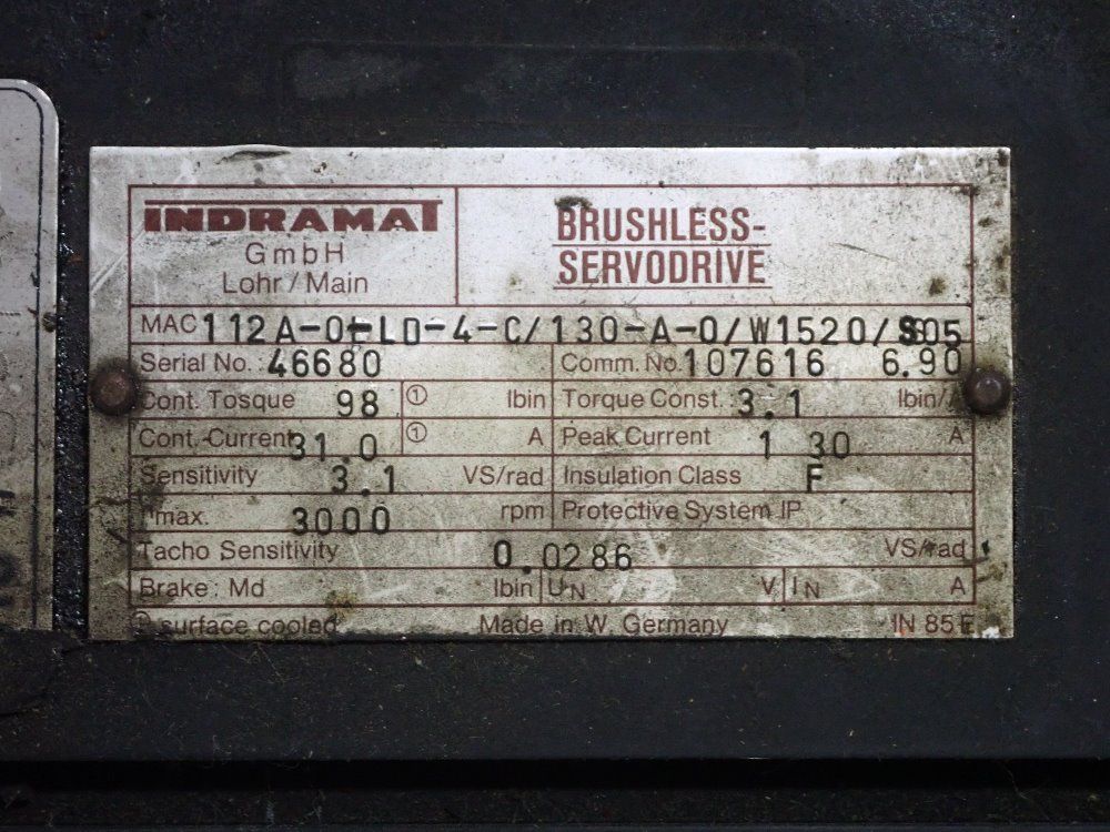 Indramat Permanent Magnet Motor - Mac 112a-0-l0-4-c/130-a-0/w1520/ss05