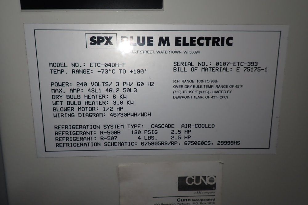 Blue M Electric 22" X 18" X 18"/73c-190c Environmental Chamber - Etc-04dh-f