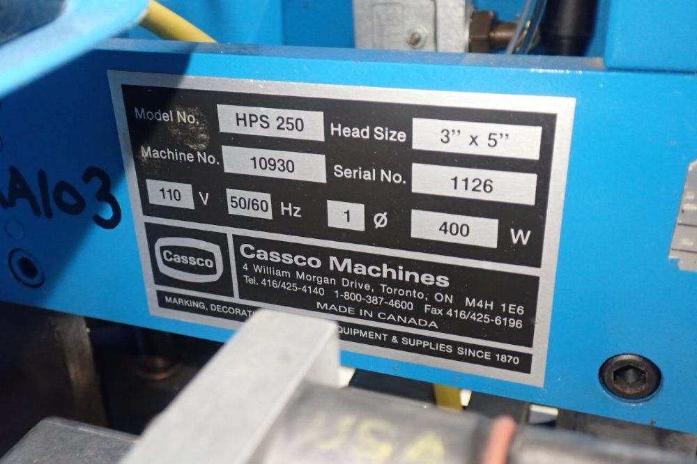Cassco Hot Stamping Press - Hps 250
