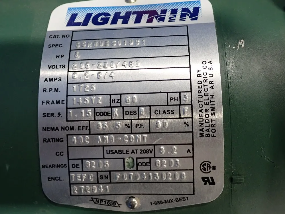 Lightnin Industrial Mixer - X6p300