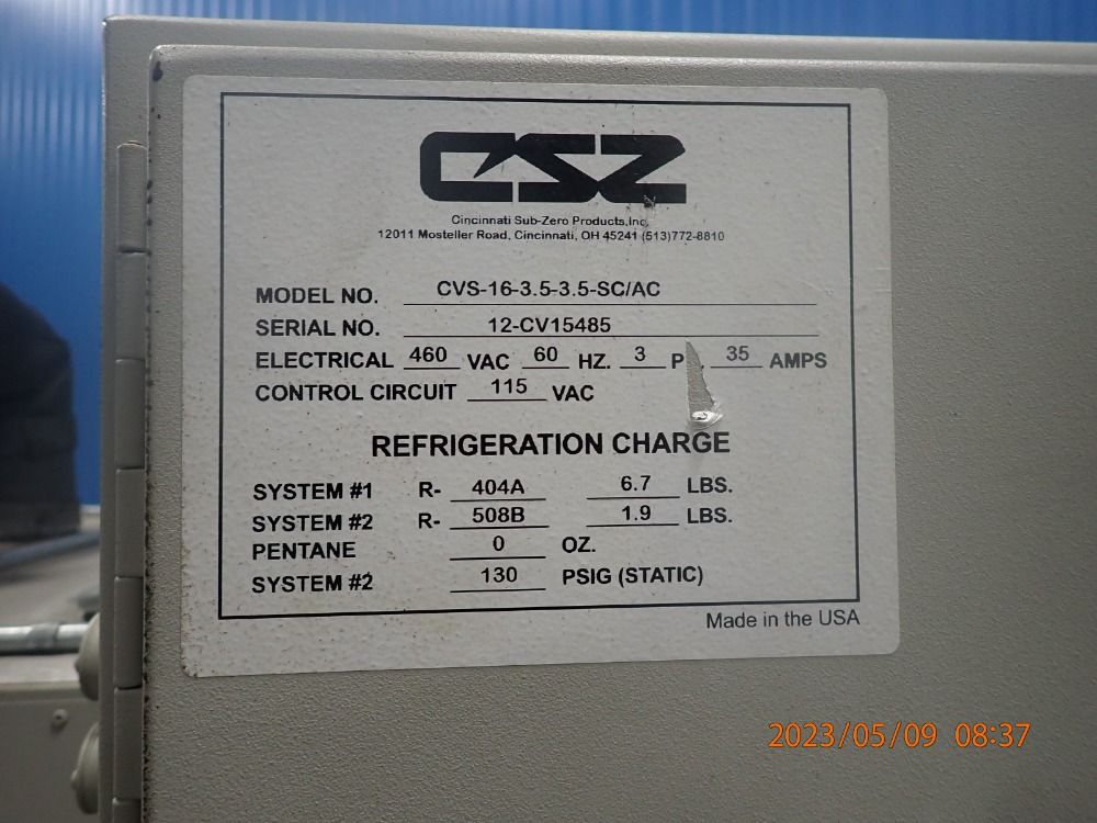 Cincinnati Sub Zero Vibration Chamber