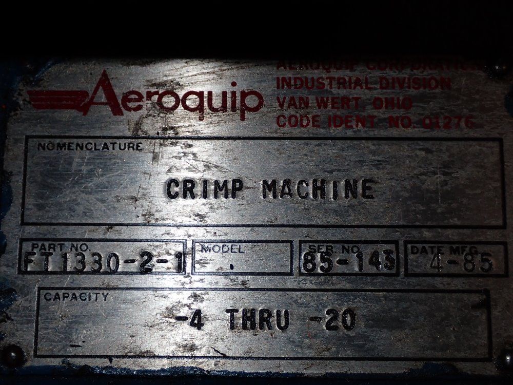 Aeroquip Field Crimp Machine - A