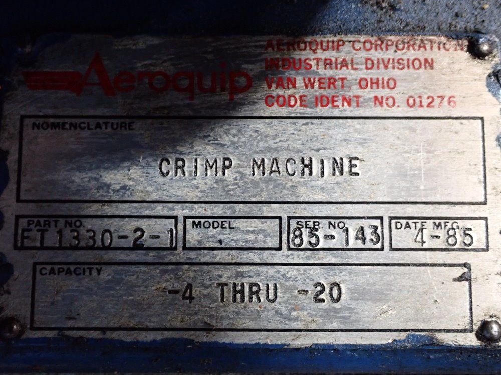 Aeroquip Field Crimp Machine - A