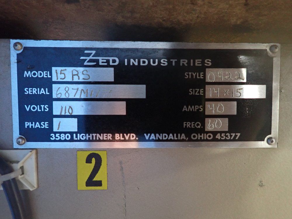 Zed Industries 14x15 Rotary Heat Sealer - 15rs
