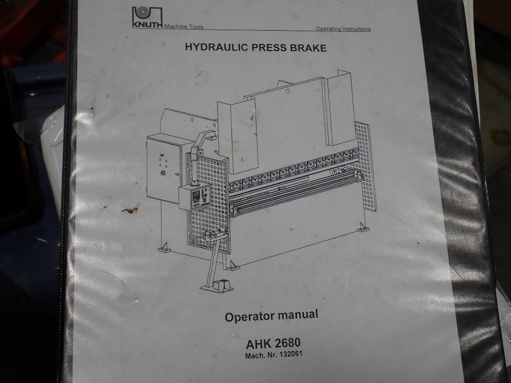 Knuth Machine Tools Usa Inc. 88 Tons Hydraulic Press Brake - Ap-8-88 2004 (ahk 2680)