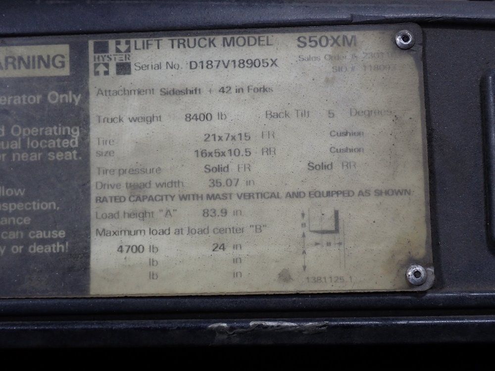 Hyster 4700 Lbs Propane Forklift - S50xm
