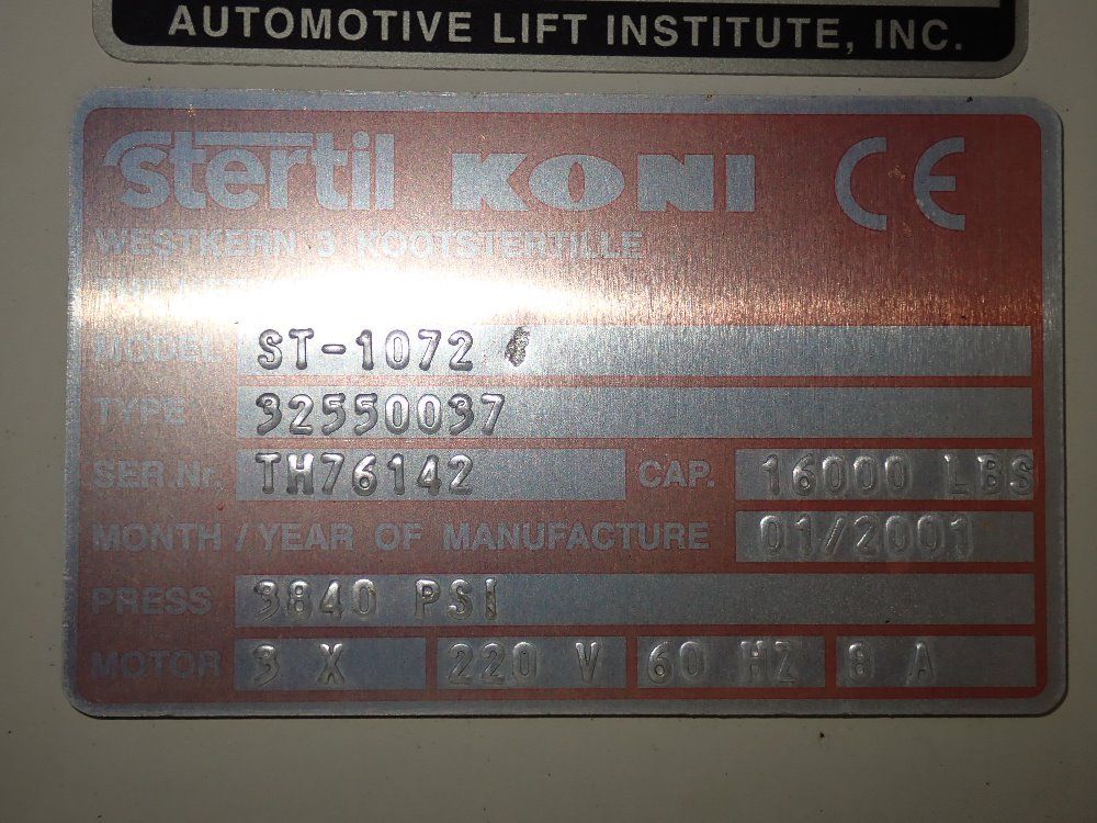 Stertil Koni 16000 Lbs Lift - St-1072