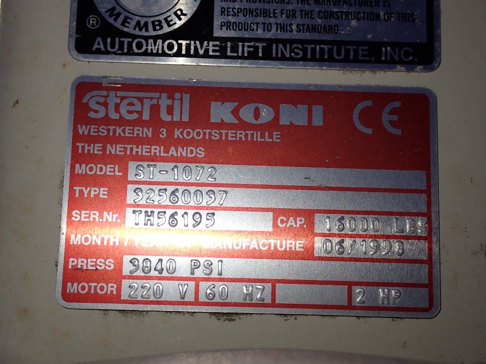 Stertil Koni 16000 Lbs Lift - St-1072