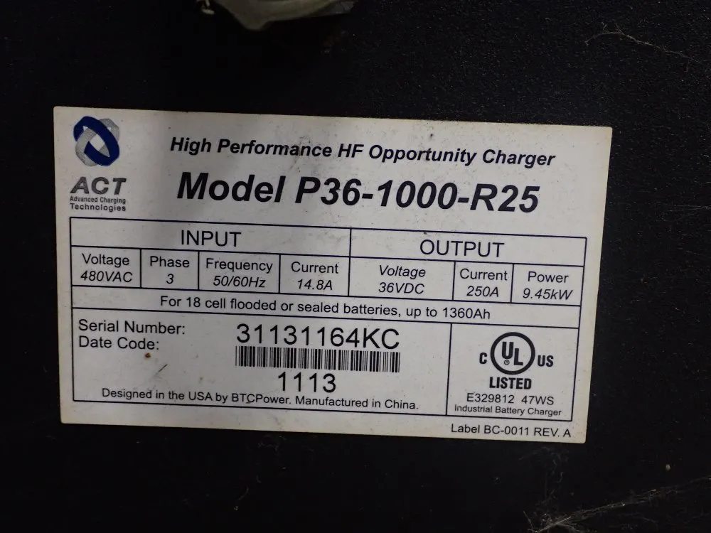 Advanced Charging Tech Battery Charger - P36-1000-r25