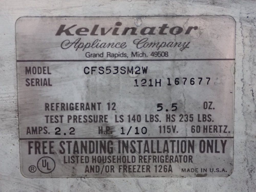 Kevinator Appliance Co Refrigerator Andor Freezer