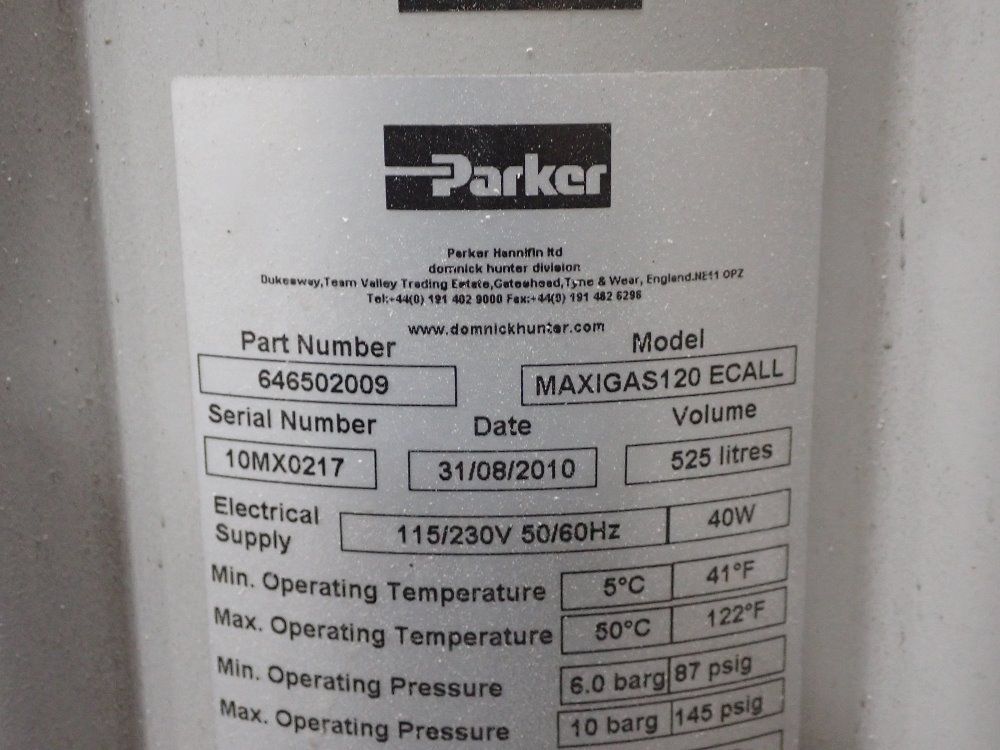 Parker 525l N2 Maxi Gas Nitrogen Generator - Maxigas120 E Call