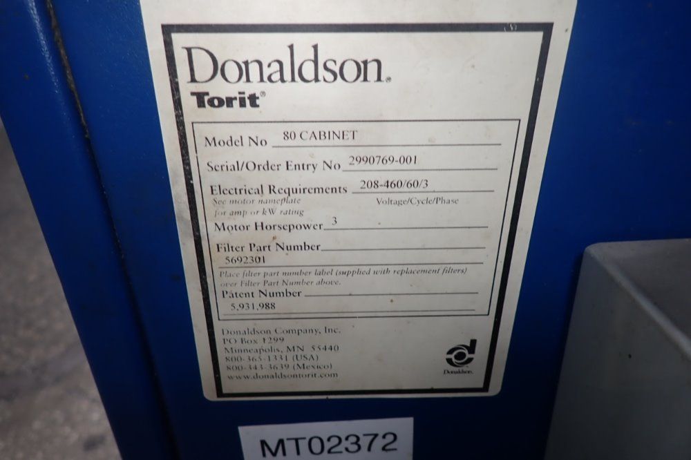 Torit 3 Hp Dust Collector - 80 Cabinet