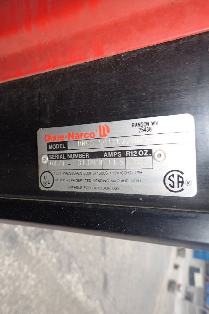 Dixie-narco/coca-cola 7 Spaces Vending Machine - Dncb 501cc/280-7