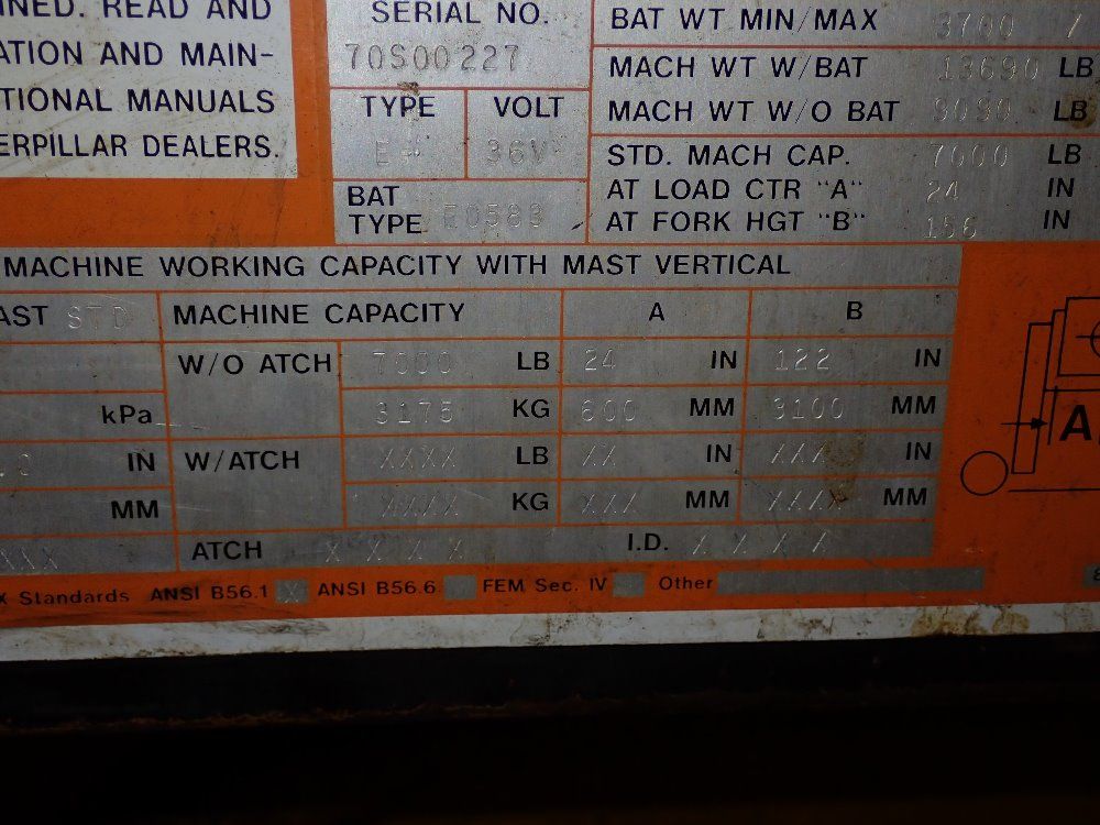 Caterpillar 7000 Lbs Electric Forklift - M70
