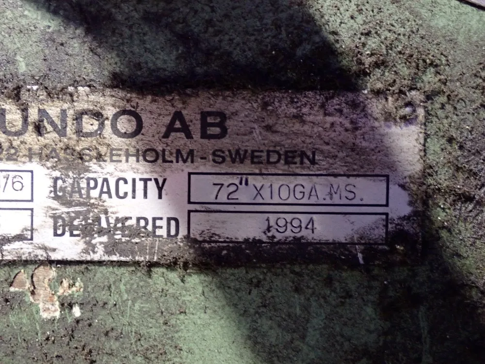 Roundo Ab 72" X 10 Ga Plate Bending Roll - Ip 120/6