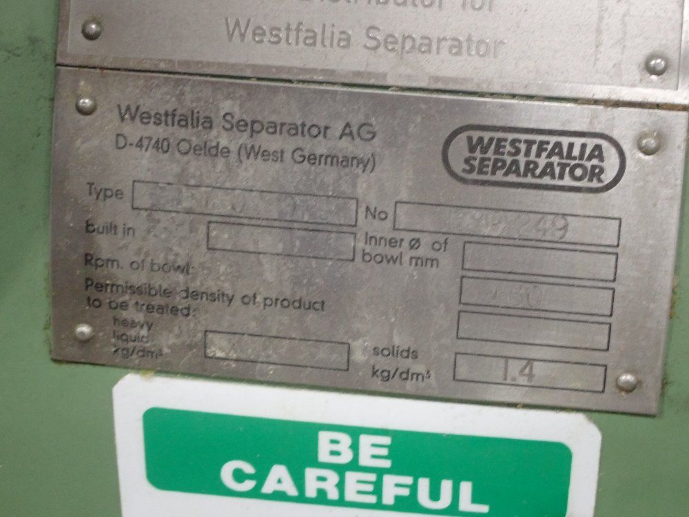 Westfalia Separator Centrifuge - Sb7-06-076