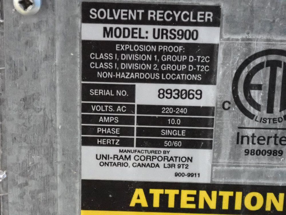 Uni-ram/intertek 220v Solvent Recycler - 893069