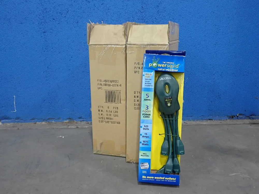 Accell Corp. 5 Transformer Block Compatible Outlets Powersquid Outlet Multiplier - Ng5g3