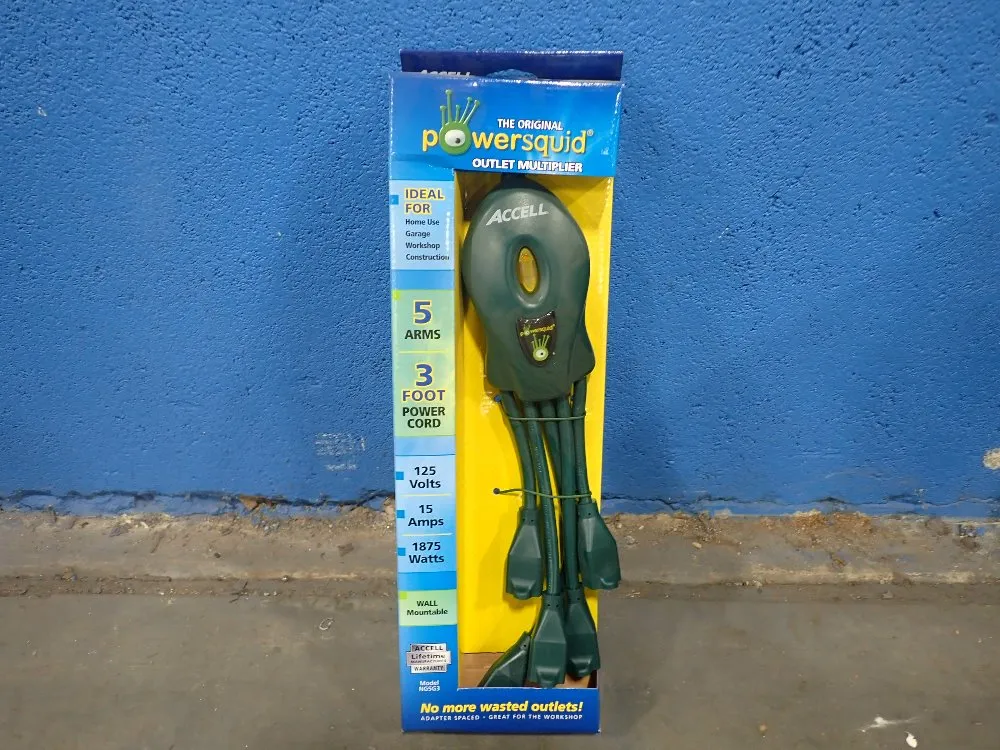 Accell Corp. 5 Transformer Block Compatible Outlets Powersquid Outlet Multiplier - Ng5g3