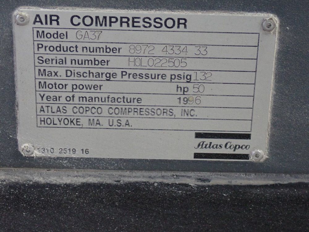 Atlas Copco 37 Gal Air Compressor - Ga37