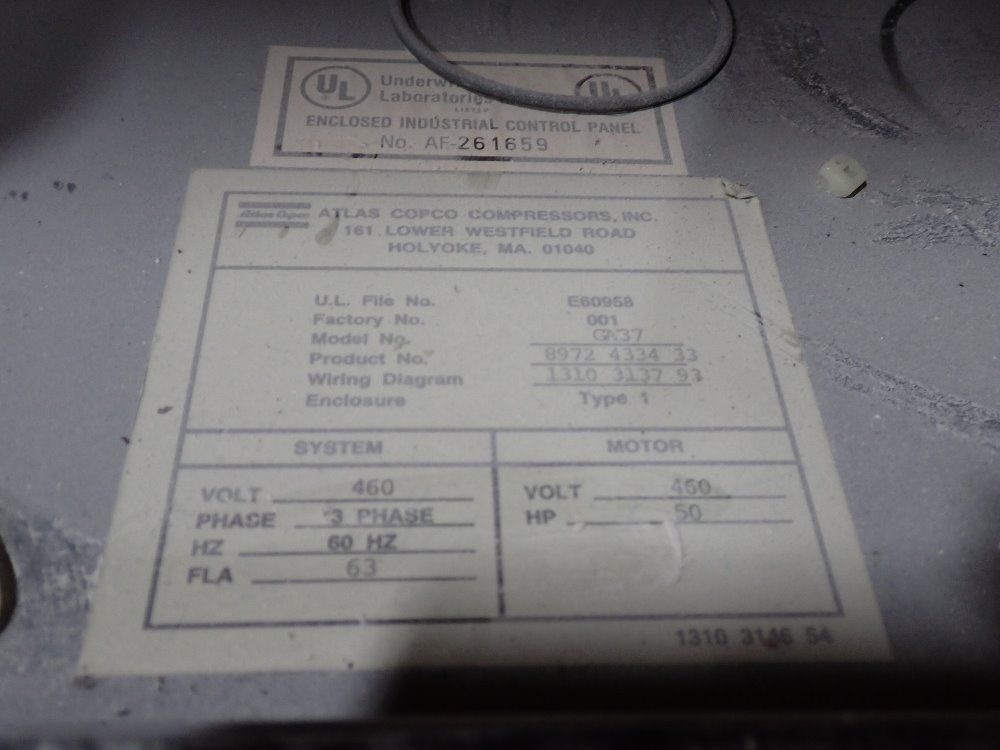 Atlas Copco 37 Gal Air Compressor - Ga37