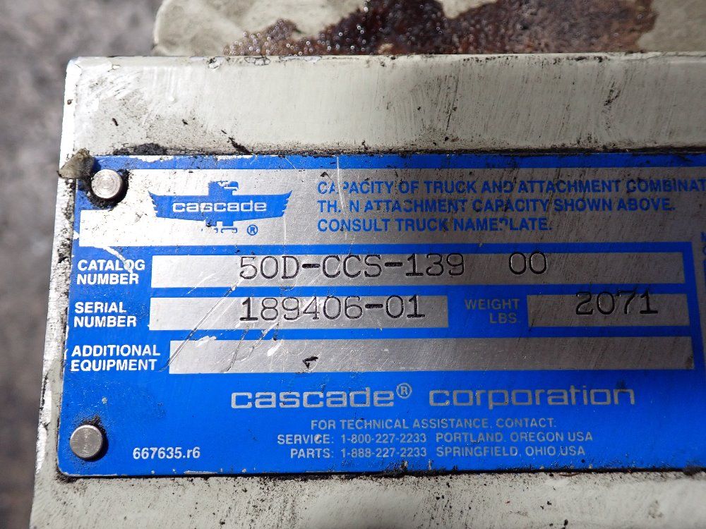 Cascade 53 1/2" X 48"/5000 Lbs Forklift Clamp - 50d-ccs-13900