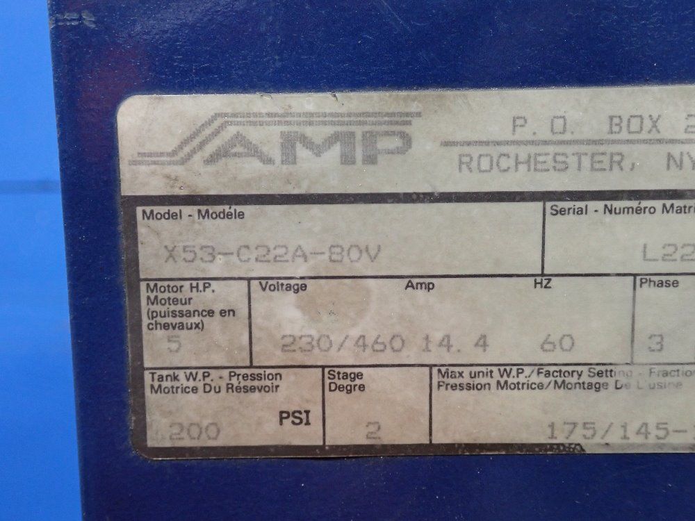 Amp 5 Hp Air Compressor - X53-c22a-80v