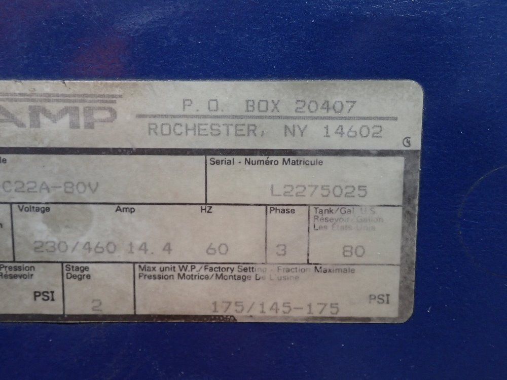 Amp 5 Hp Air Compressor - X53-c22a-80v