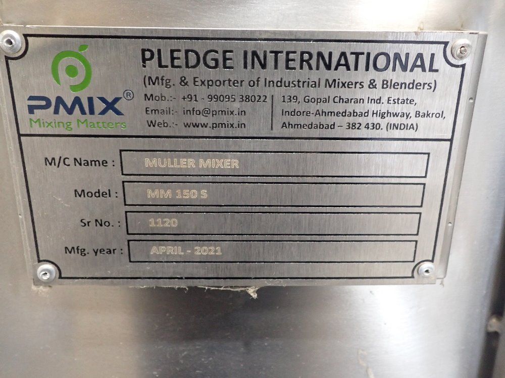 Pledge International 60x60x19 Muller Mixer - Mm 150 S