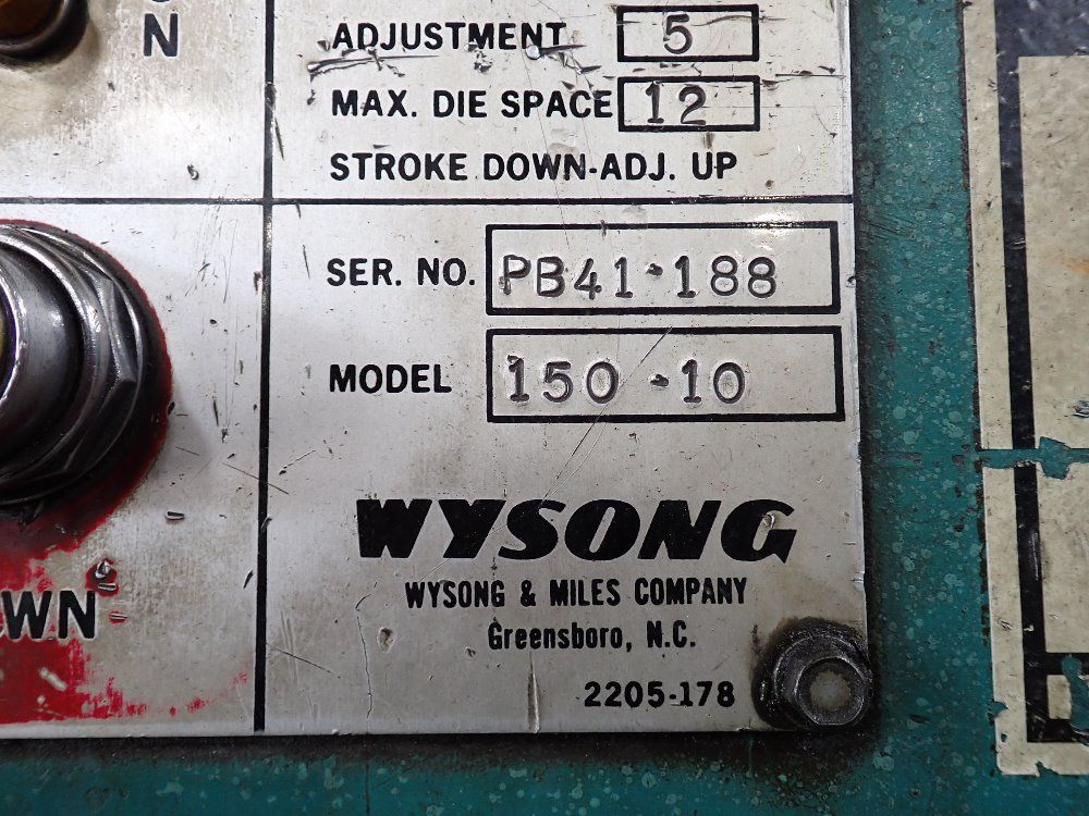 Wysong Press Brake - 150-10