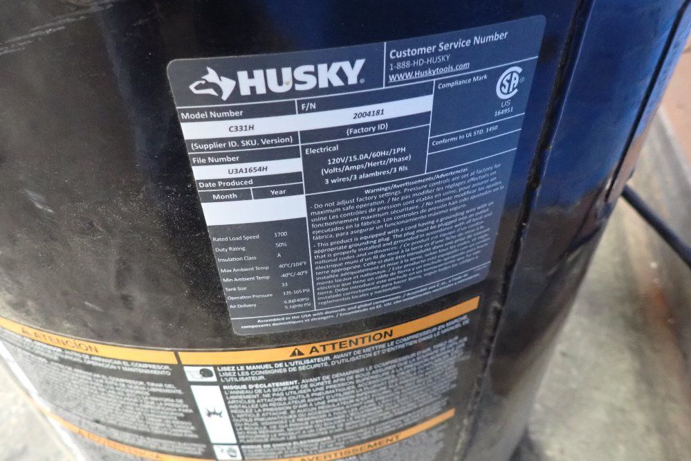 Husky 33 Gallons Air Compressor - C331h