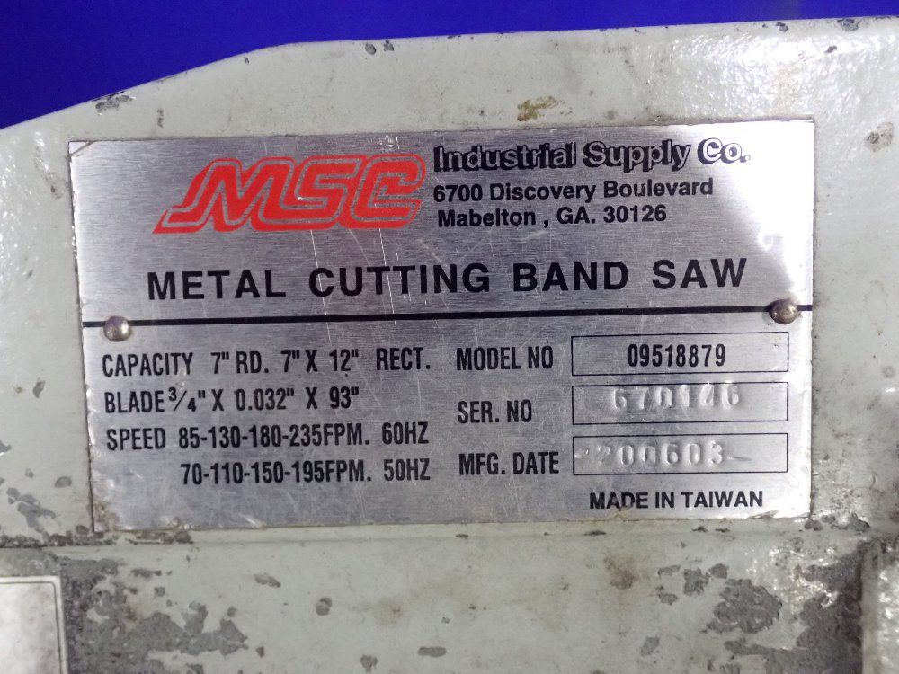 Msc Approx 15" X 7" Horizontal Band Saw - 09518879