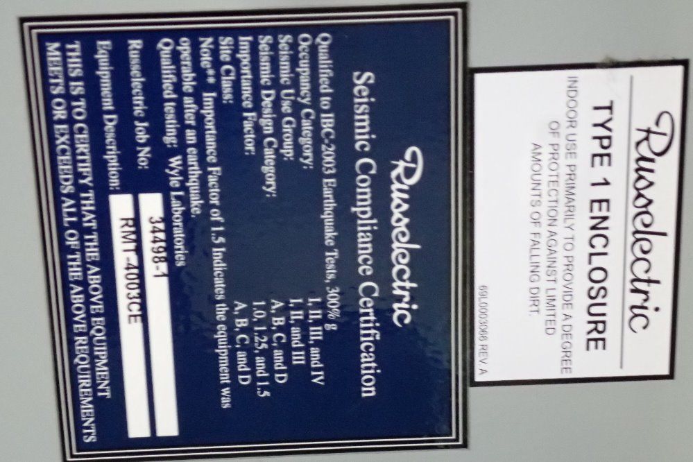 Russelectric 400 Amp Automatic Transfer Switch Control System - 2000/rmt-4003ce