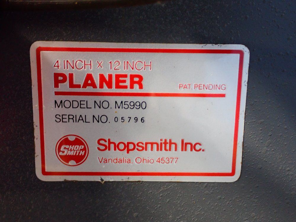 Shop Smith 12" Planer - M5990