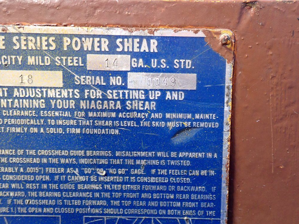 Niagara 14 Ga X 100" Shear - 18