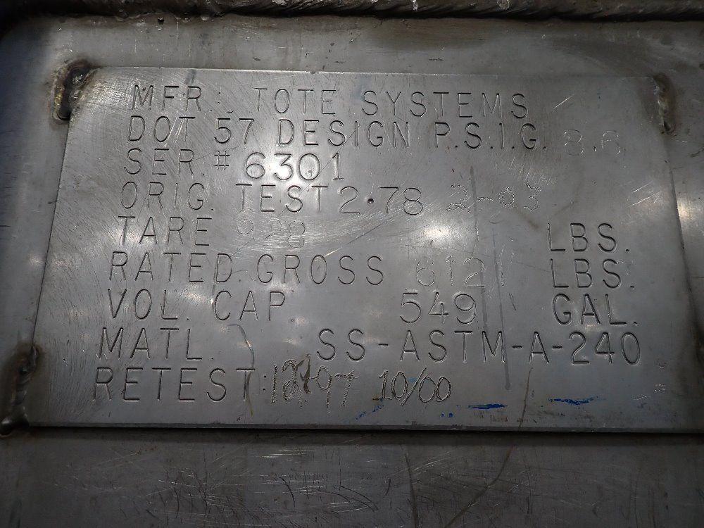 Hoover Universal 549 Gal S/s Tank