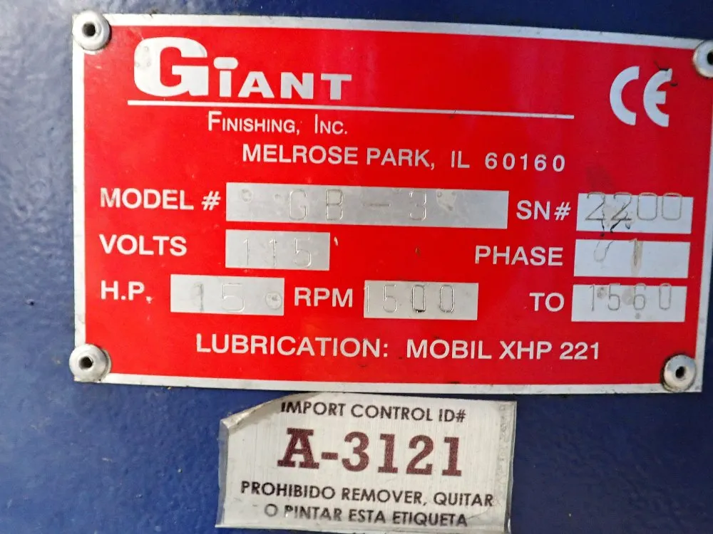 Giant Vibratory Finisher - Gb-3