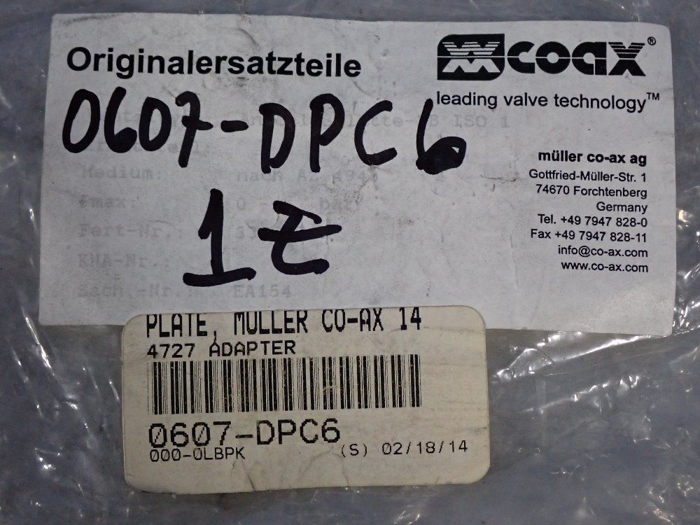 Muller Coax Adapter Plate