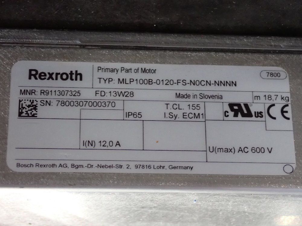 Rexroth Linear Motor - Mlp100b-0120-fs-n0cn-nnnn