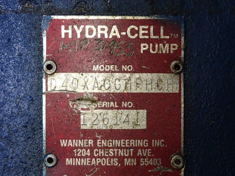 Hydracell/wanner Pump - D40xacchfhch