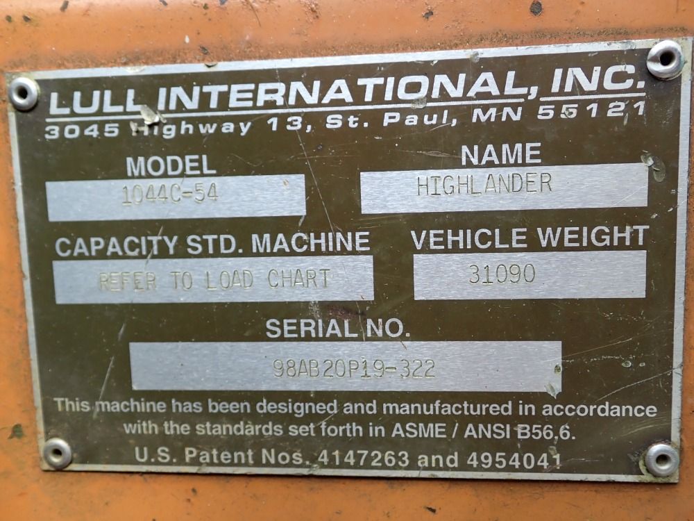 Lull Highlander Telehandler - 1044c-54