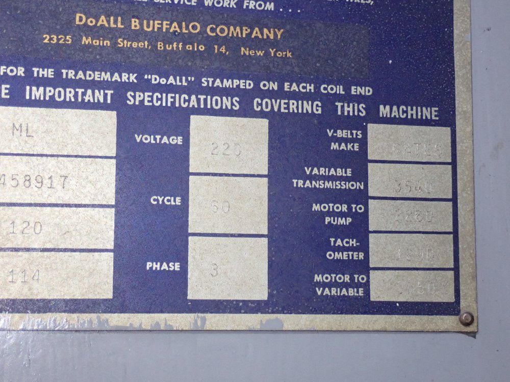 Doall Vertical Band Saw