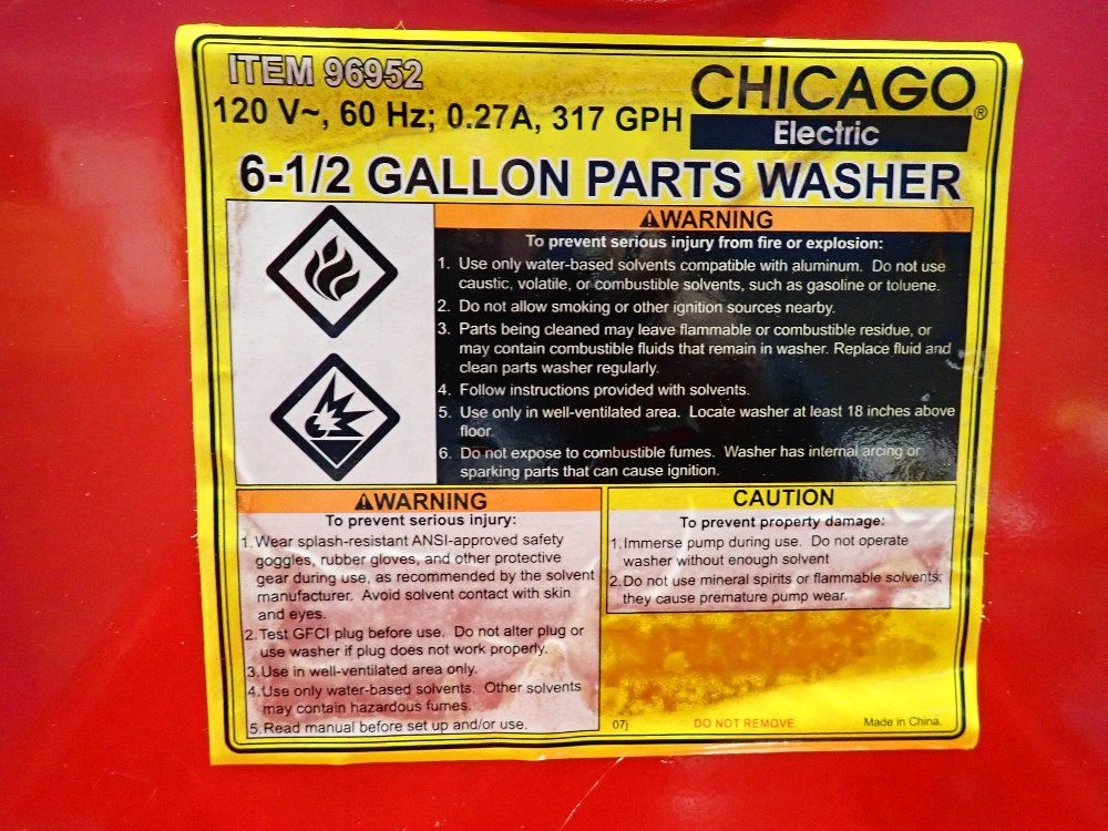 Chicago Parts Washer