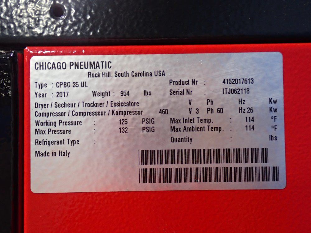 Chicago Pneumatic Chicago Pneumatic Cpbg 35 Ul Air Compressor