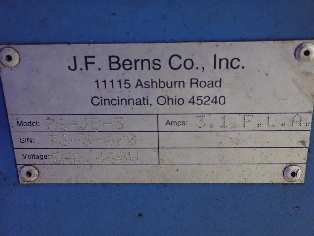 Jf Berns Manual Bar Chamfering Machine