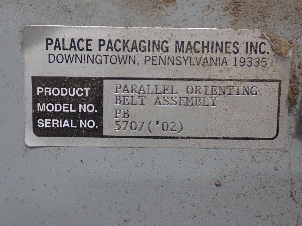 Palace Packaging 2002 Palace Packaging D48xpb Parallel Orienting Belt Assembly