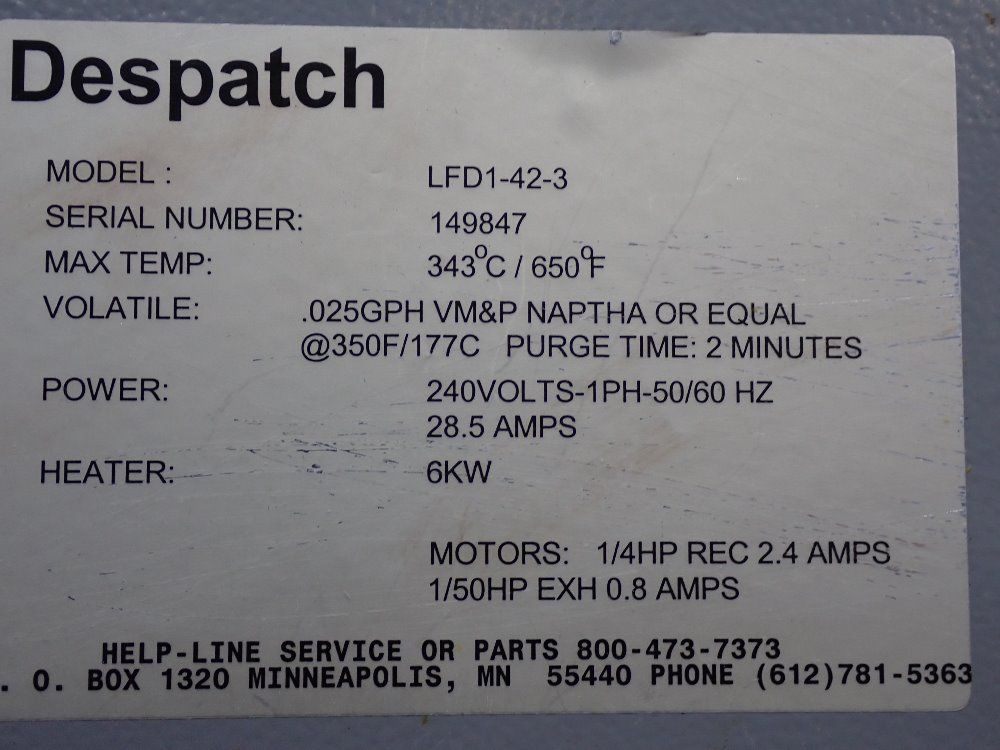 Despatch Despatch Lab Solvent Oven