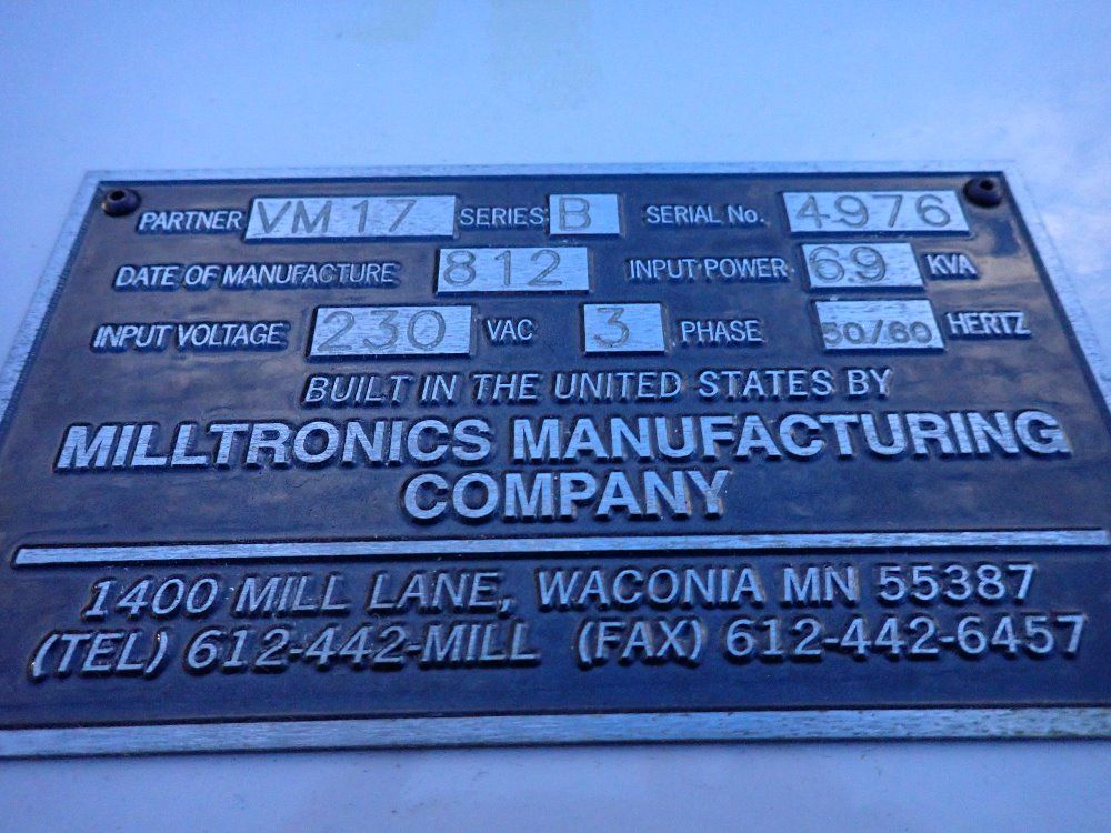 Milltronics 1998 Milltronics Vm17 Cnc Vmc