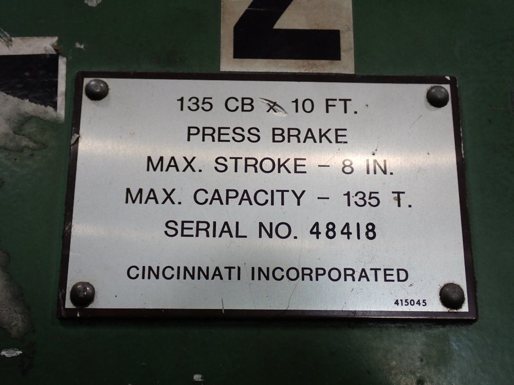 Cincinnati Cincinnati 135 Ton Press Brake