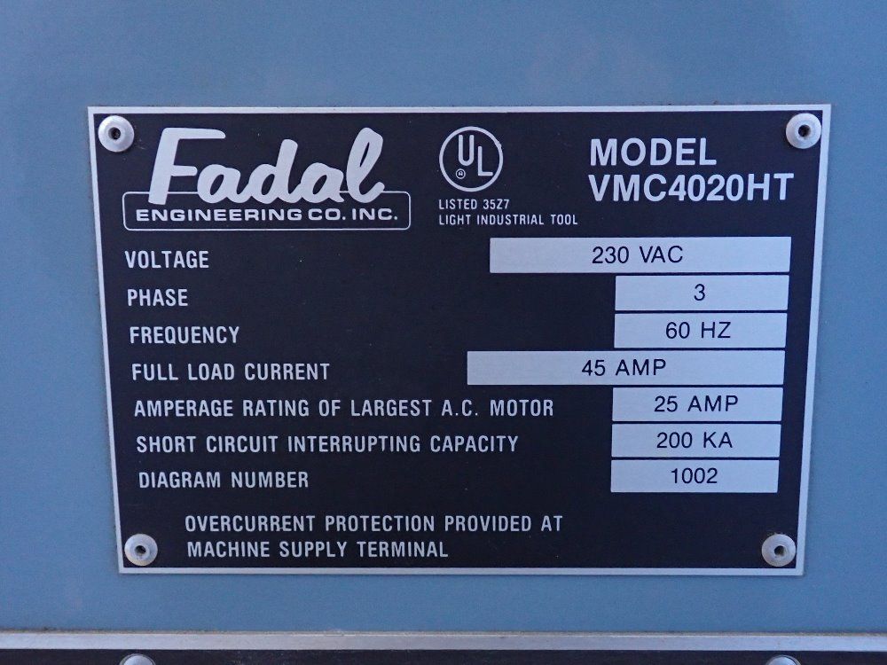 Fadal Fadal Vmc4020ht  9061 Cnc Vmc